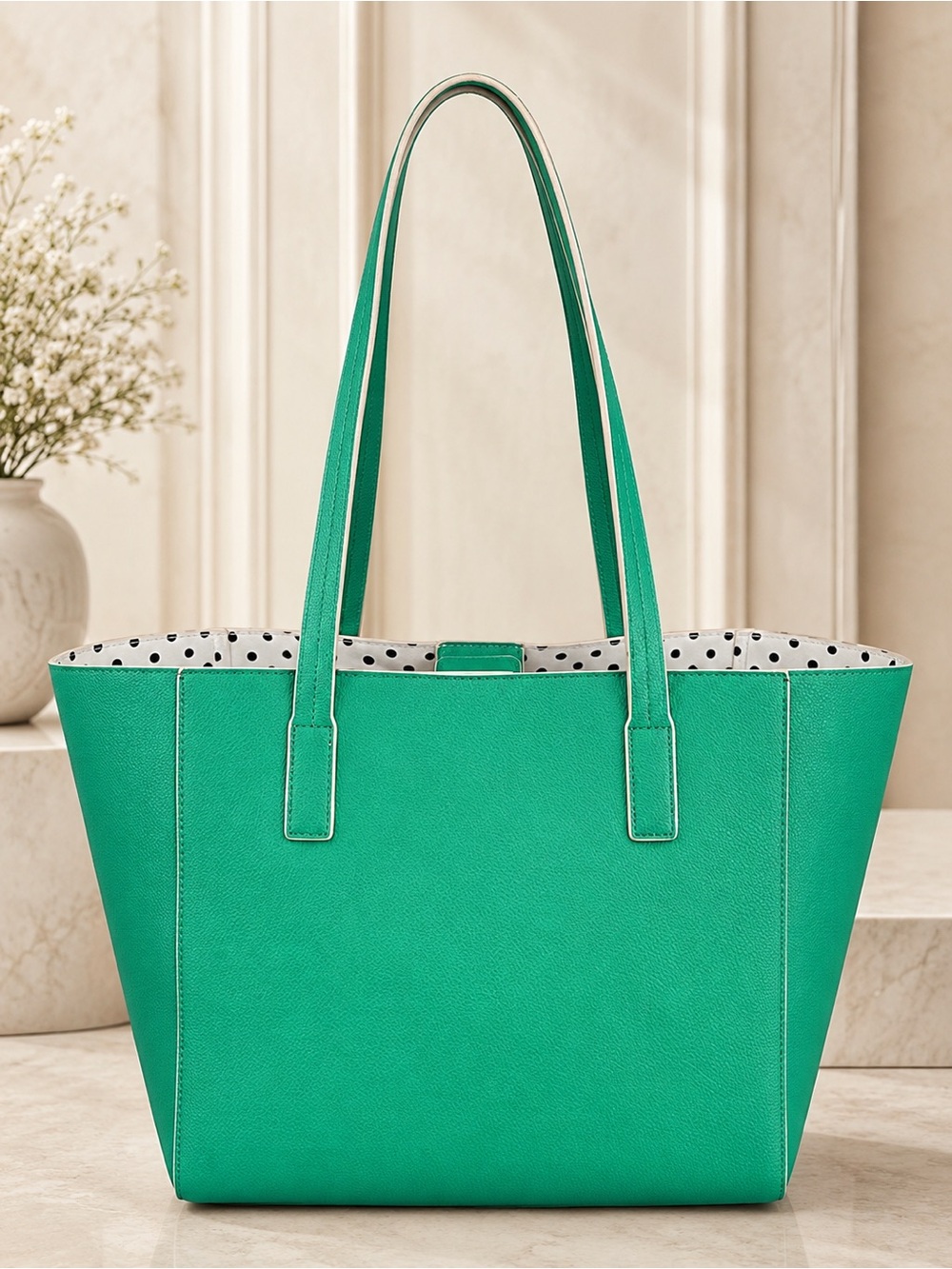Tommy Bahama Green Reversible Tote Bag Carryall structured tote - Picture 1 of 11